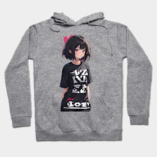 Beautiful anime girl on valentine's day Hoodie